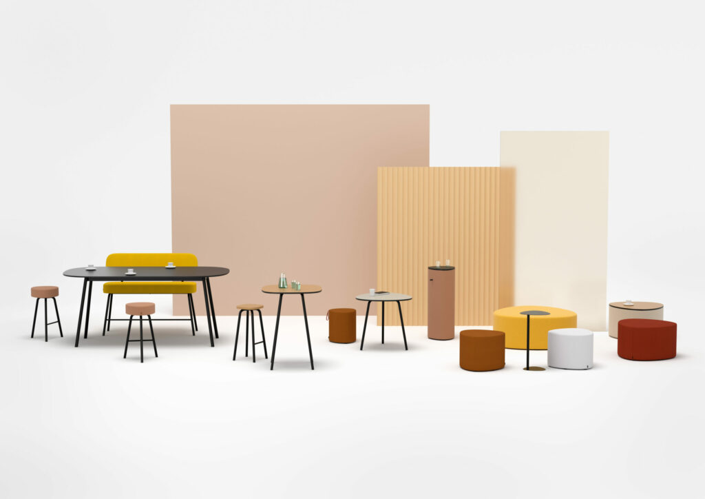 Table haute bureau & Tabourets PULLY Stool - CASCANDO