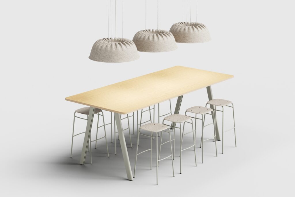 Table haute ronde BIG Modular System & Tabouret LJ 3 PET Felt Bar - DE VORM_1 1 Table haute ronde BIG Modular System & Tabouret LJ 3 PET Felt Bar - DE VORM_1