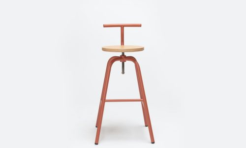 Tabouret pivotant H65_H75 Acier (dossier) - ONDARRETA